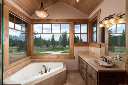 Bathroom Design With A Window In A Country House