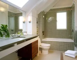 Bathroom design with a window in a country house