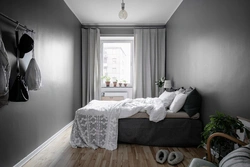 Bedroom with gray floor photo