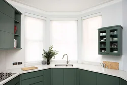 Bay window kitchen interior