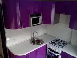 Photo of corner kitchen units for a 6 sq m kitchen