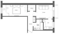 Khrushchev Apartment Design 2 Rooms With Redevelopment