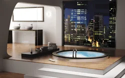 Интерьердегі дөңгелек ванна