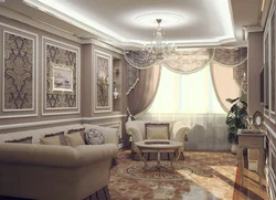 Living room design 30 sq m in a classic style