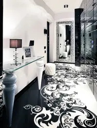 Hallway in black and white style photo