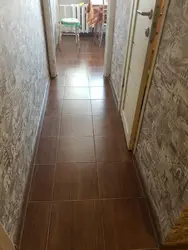 Photo of kitchen floors made of tiles in Khrushchev