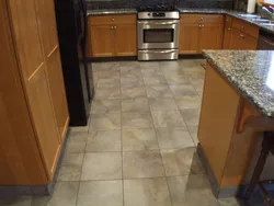 Photo of kitchen floors made of tiles in Khrushchev