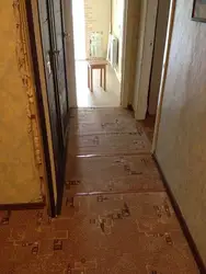 Photo of kitchen floors made of tiles in Khrushchev