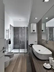 Bathroom Design With Shower In Gray Tones