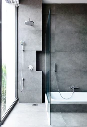 Bathroom Design With Shower In Gray Tones