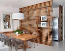 Slats in the kitchen interior