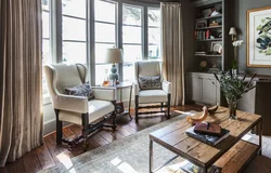 Chairs with a sofa in the living room interior