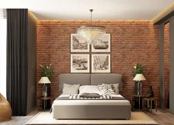 Brick Wall In The Bedroom Interior