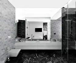 Bathroom design black and white marble