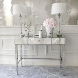 Console in the living room interior in a modern style