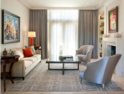 How to choose the color of curtains in the living room interior