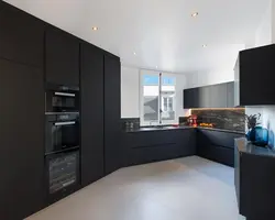Kitchen Gray With Black Photo Design