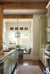 Narrow kitchen design with 2 windows