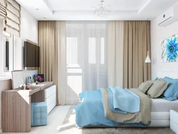 Bedroom beige blue photo