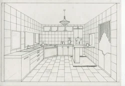 Drawing 5th grade kitchen interior