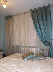 Curtains for one window in the bedroom photo