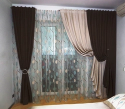 Curtains for one window in the bedroom photo