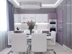Kitchen Interior In An Apartment In Gray Tones