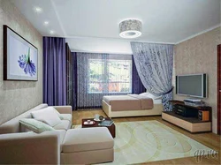 Dizayn qonaq otağı və yataq otağı bir otaqda 20 metr