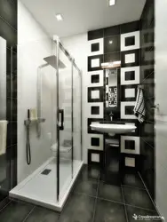 White bathroom with shower photo