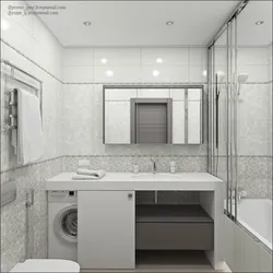 Bathroom interior with countertop for washing machine