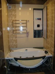 Geyser fotoşəkili ilə vanna otağı dizayn fotoşəkili