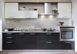 Kitchen black bottom white top in the interior