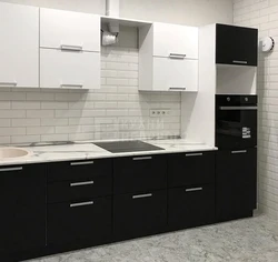 Kitchen black bottom white top in the interior