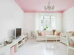 Living room interior light pink