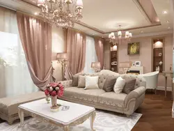 Living room interior light pink