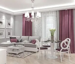 Living room interior light pink