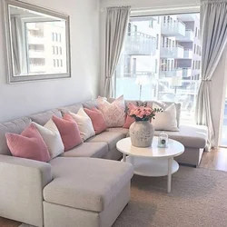 Living Room Interior Light Pink