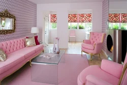 Living room interior light pink