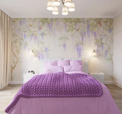 Bedroom Design Lilac Wallpaper