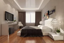 Bedroom interior low ceiling