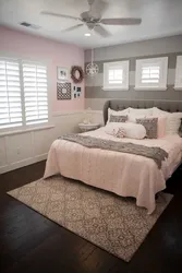 Bedroom design in gray pink tone