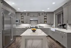 Kitchen in gray and white tones design photo