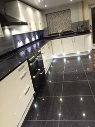 Black tile kitchen photo