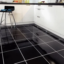 Black tile kitchen photo