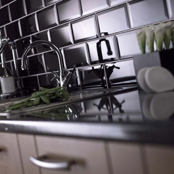 Black tile kitchen photo