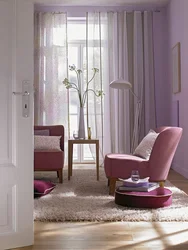Living room in dusty rose color photo