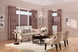 Living room in dusty rose color photo