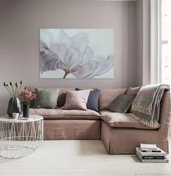 Living room in dusty rose color photo