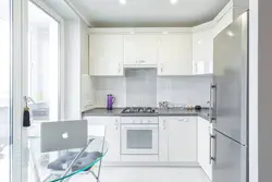 Corner kitchen design in light colors