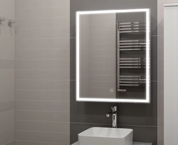 Bathroom cabinet with mirror with lighting photo